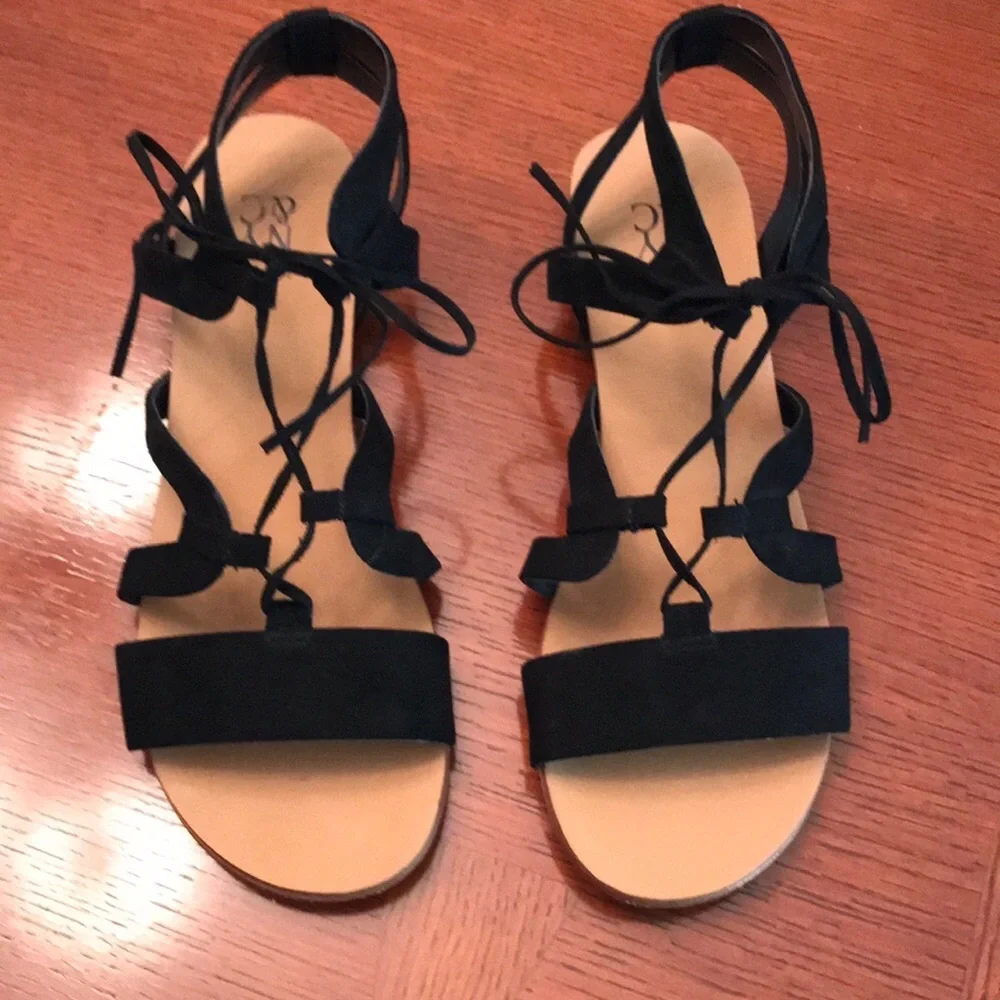 NY & Co Black Strappy Sandal Black